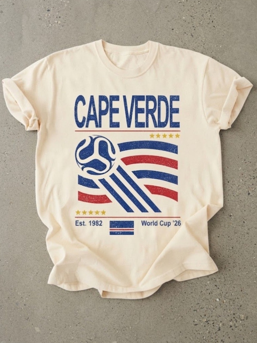 Cape Verde Soccer World Cup 26 Cotton Gildan T-Shirt